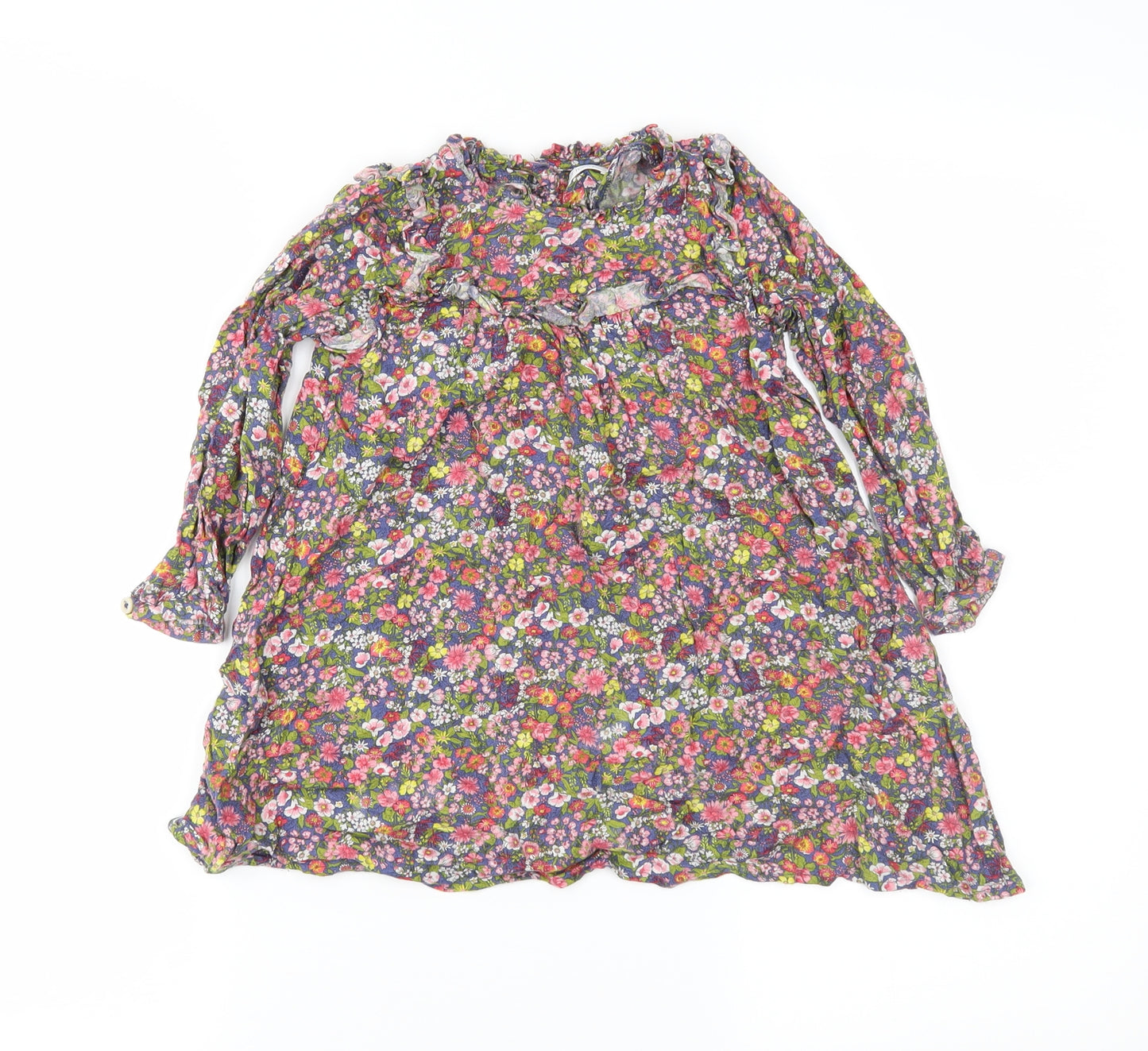 NEXT Girls Pink Floral Jersey Fit & Flare  Size 3-4 Years