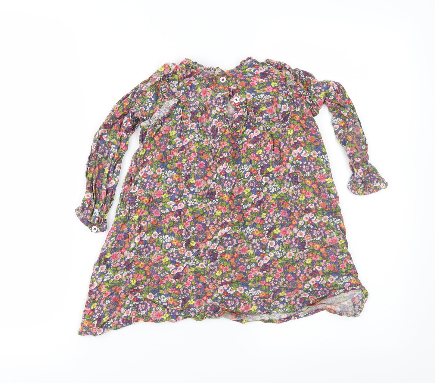 NEXT Girls Pink Floral Jersey Fit & Flare  Size 3-4 Years