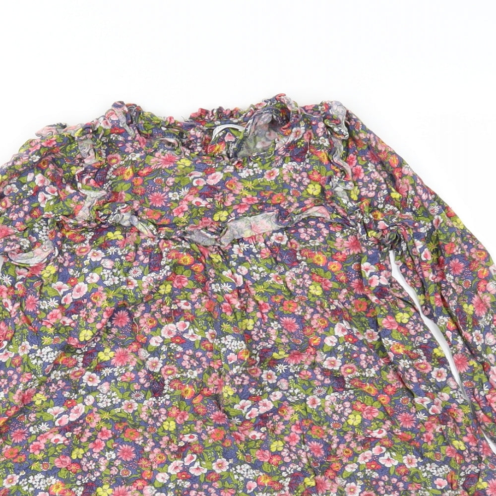 NEXT Girls Pink Floral Jersey Fit & Flare  Size 3-4 Years
