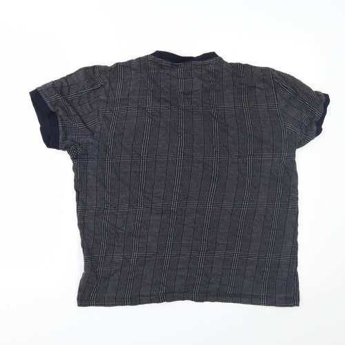 NEXT Mens Blue Check Jersey  T-Shirt Size M
