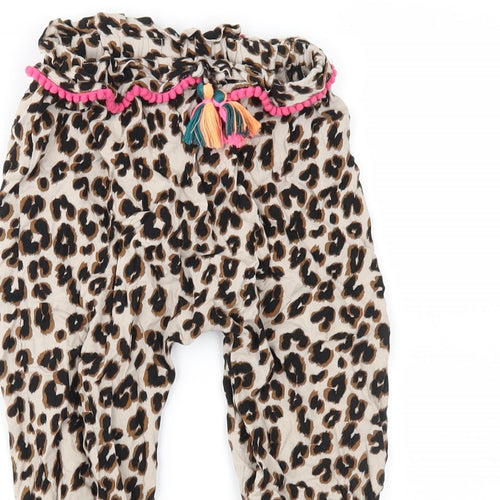 NEXT Girls Brown Animal Print  Harem Trousers Size 3-4 Years