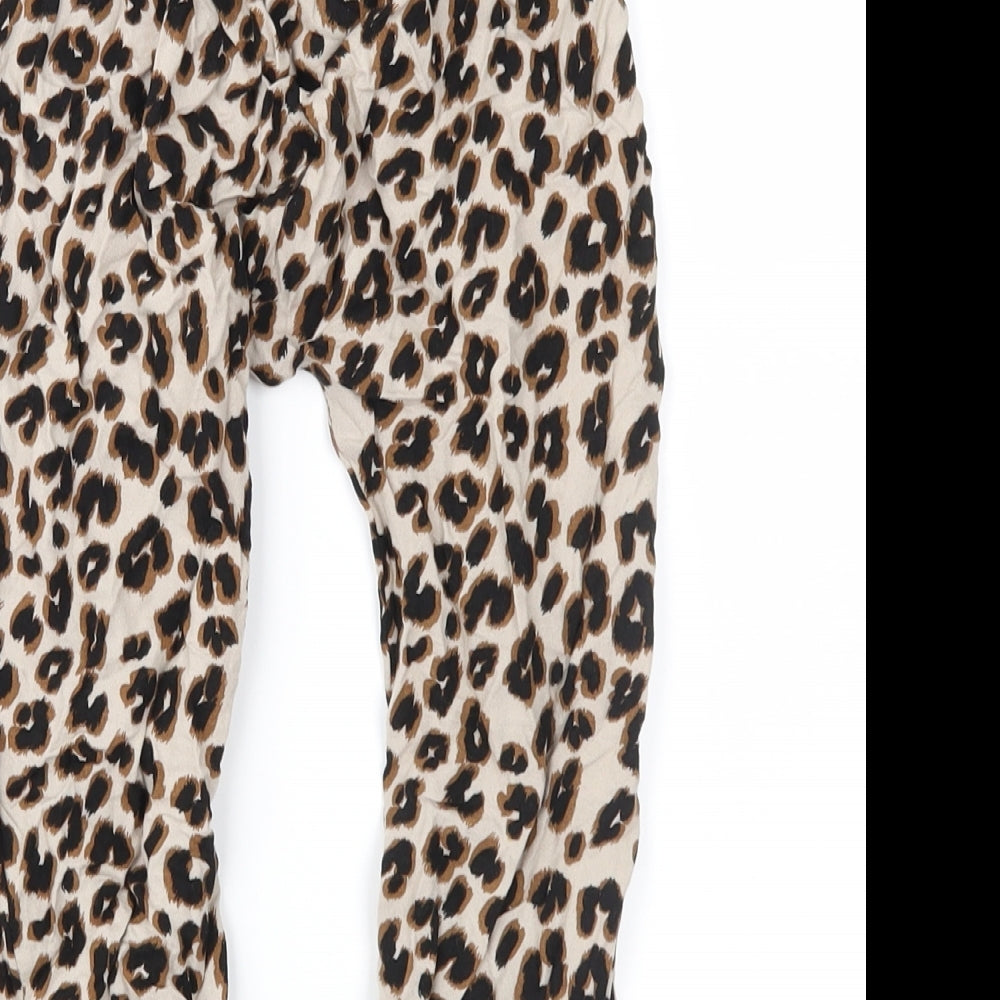 NEXT Girls Brown Animal Print  Harem Trousers Size 3-4 Years