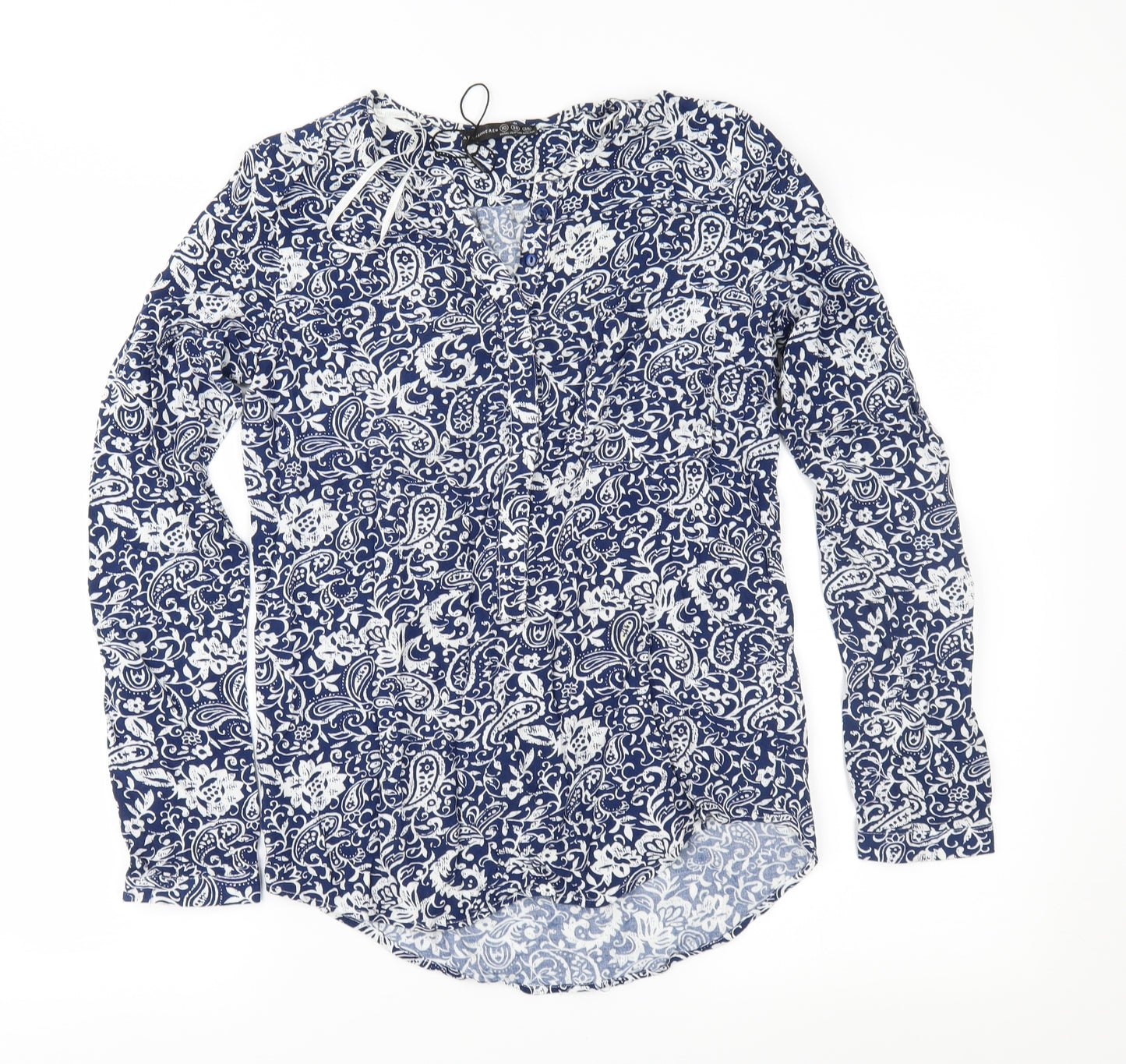 Atmosphere Womens Blue Paisley  Basic Button-Up Size 10