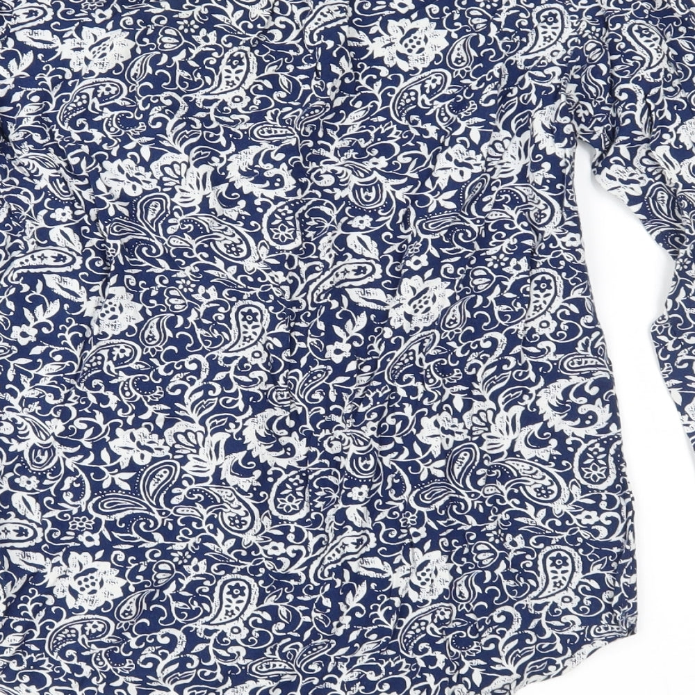 Atmosphere Womens Blue Paisley  Basic Button-Up Size 10