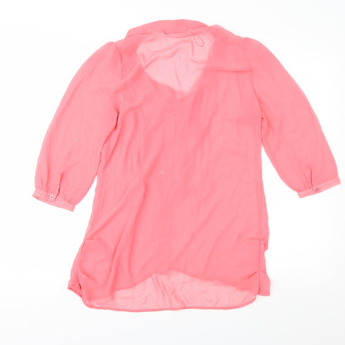 Fury Womens Pink  Chiffon Basic Blouse Size S