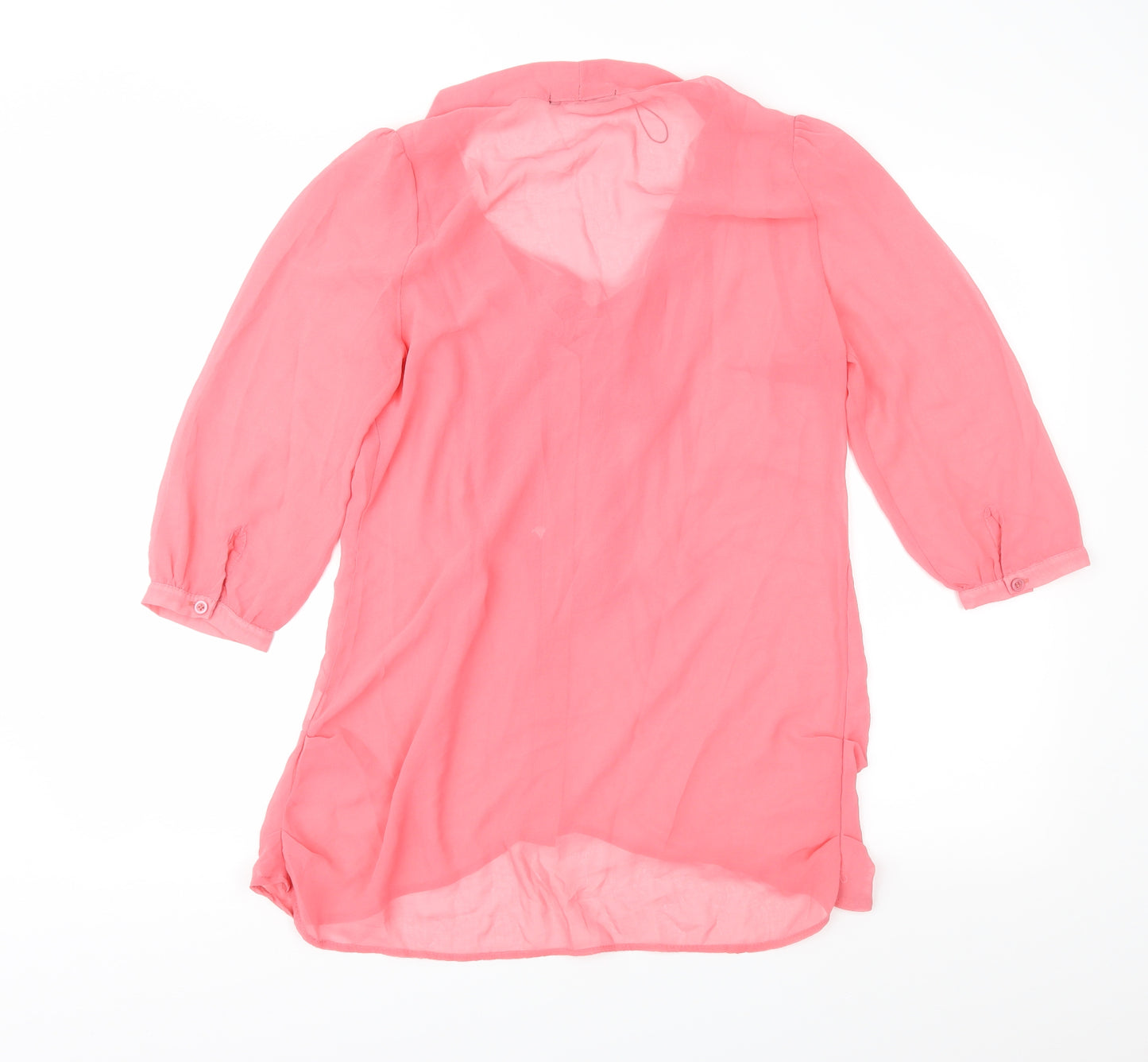 Fury Womens Pink  Chiffon Basic Blouse Size S