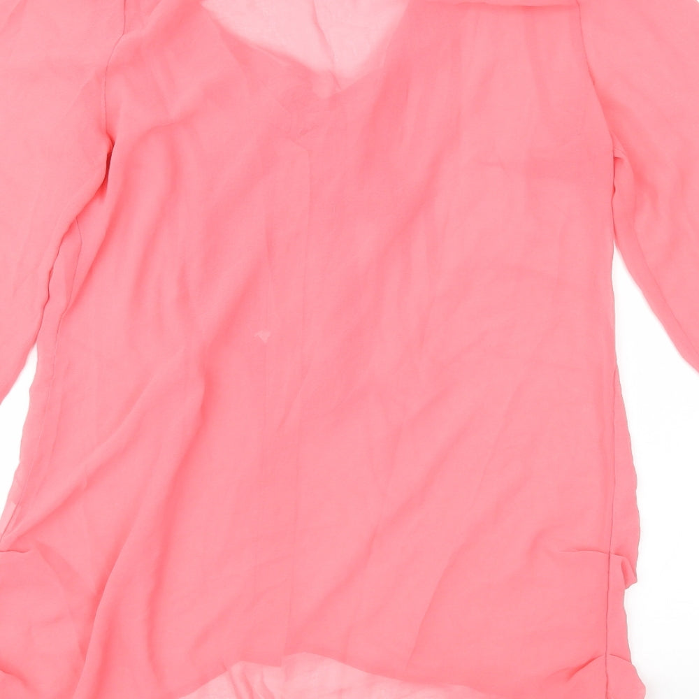 Fury Womens Pink  Chiffon Basic Blouse Size S