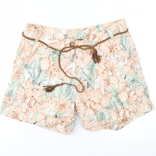 ESMARA Womens Pink Floral  Mom Shorts Size 10