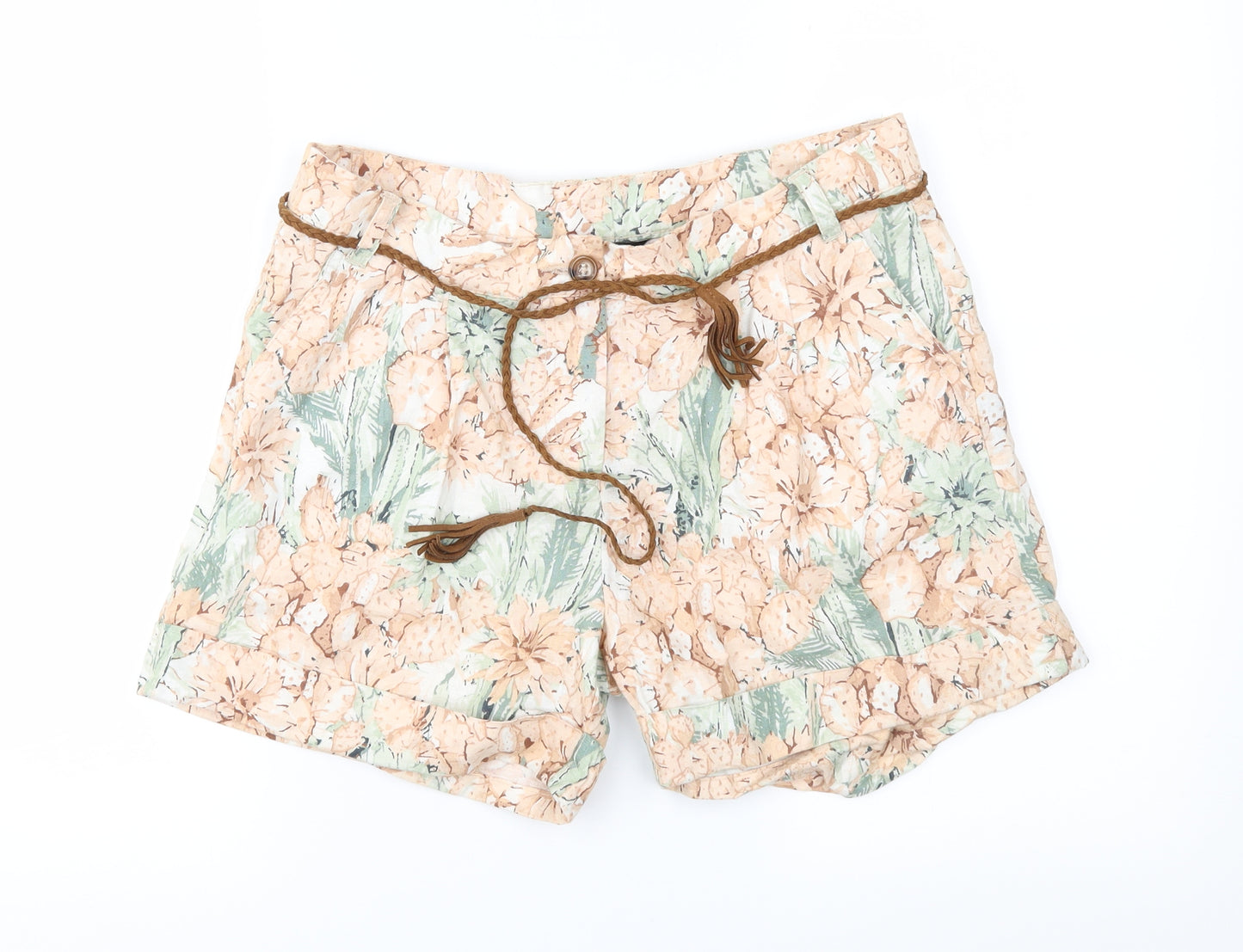 ESMARA Womens Pink Floral  Mom Shorts Size 10