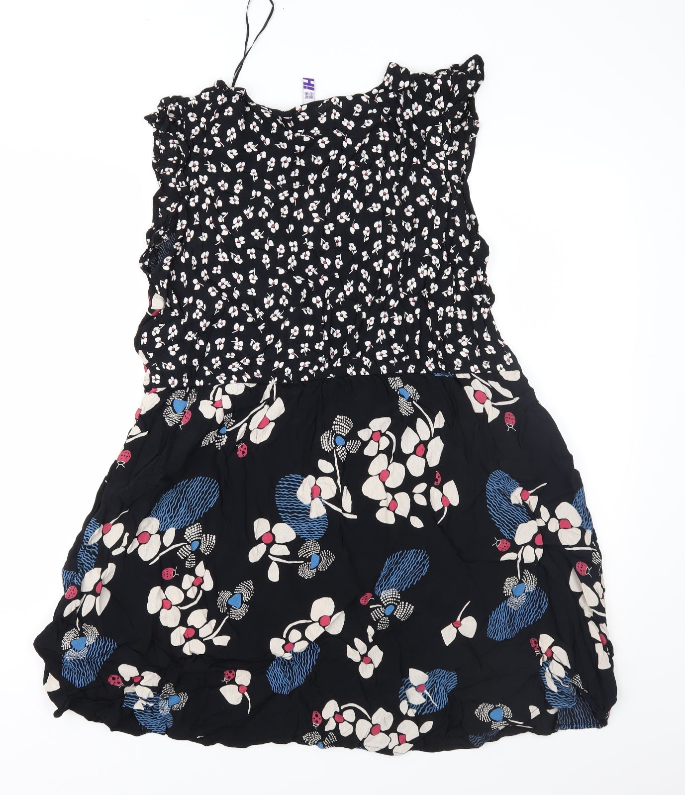 Henry Holland Womens Black Floral  Fit & Flare  Size 20