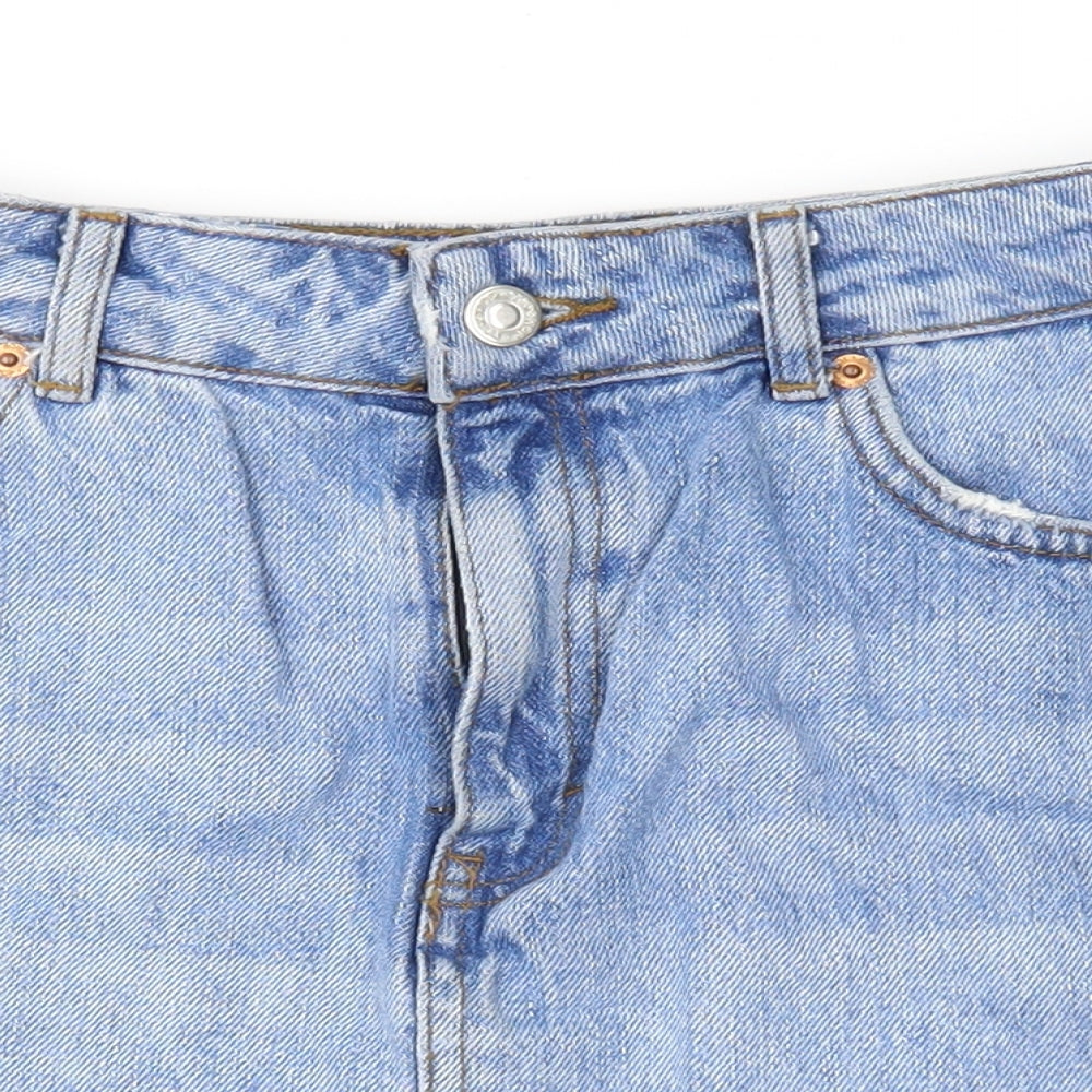 Topshop Womens Blue  Denim A-Line Skirt Size 8