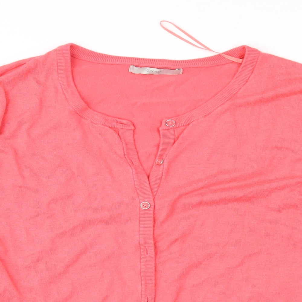 George Womens Pink  Knit Cardigan Jumper Size 18