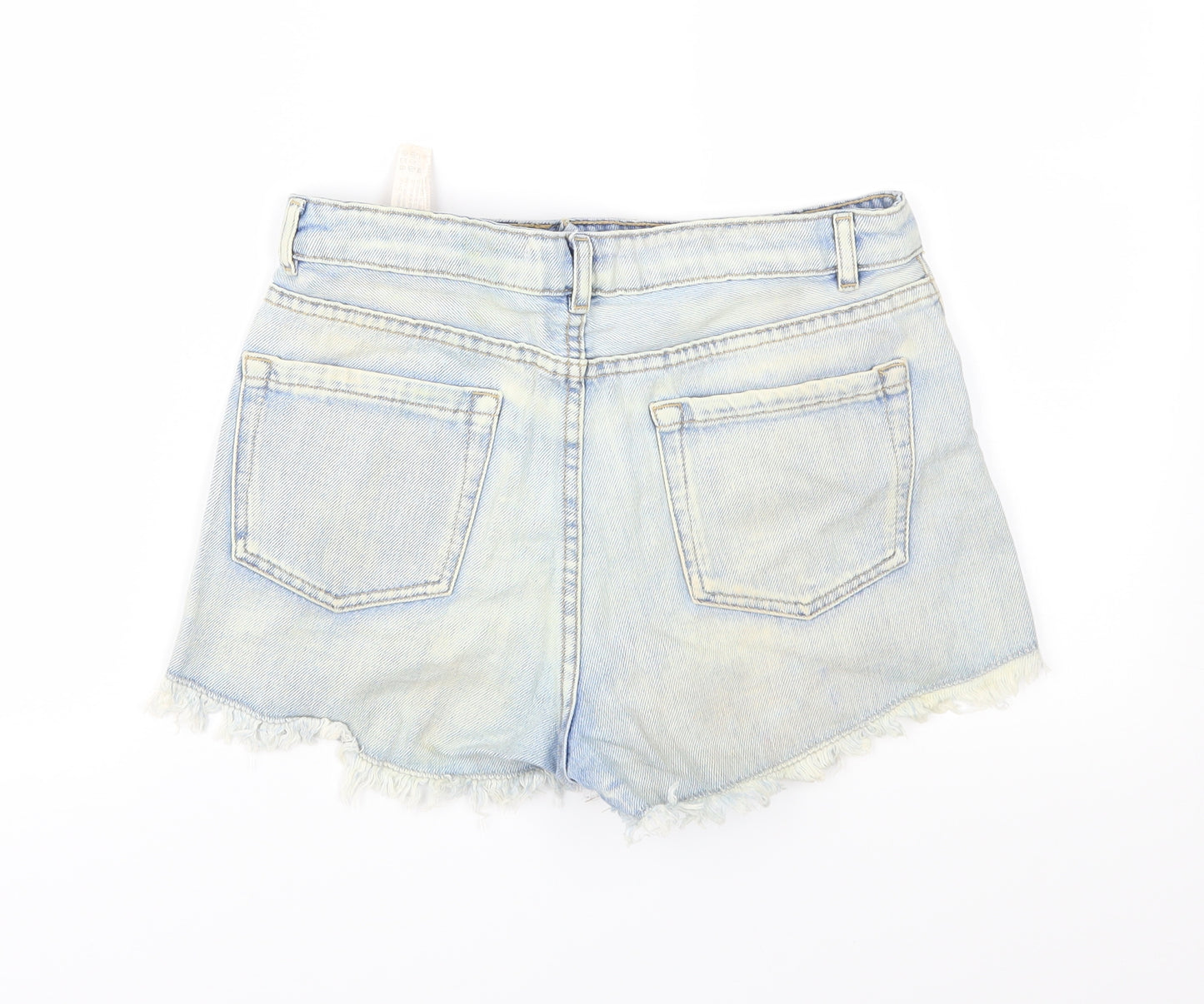 Zara Womens Blue  Denim Cut-Off Shorts Size 6 - Distressed