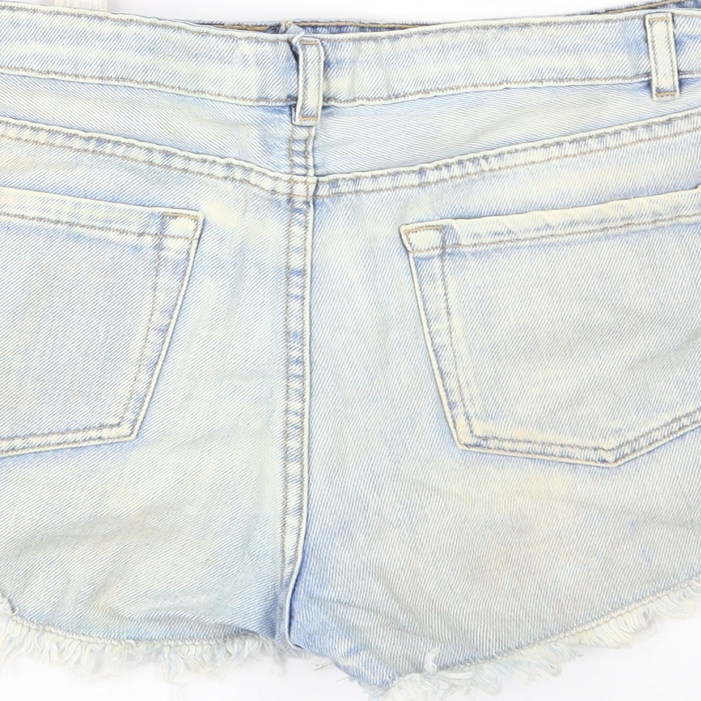 Zara Womens Blue  Denim Cut-Off Shorts Size 6 - Distressed