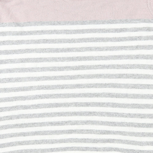 InTown Womens Grey Striped Knit Pullover Jumper Size M