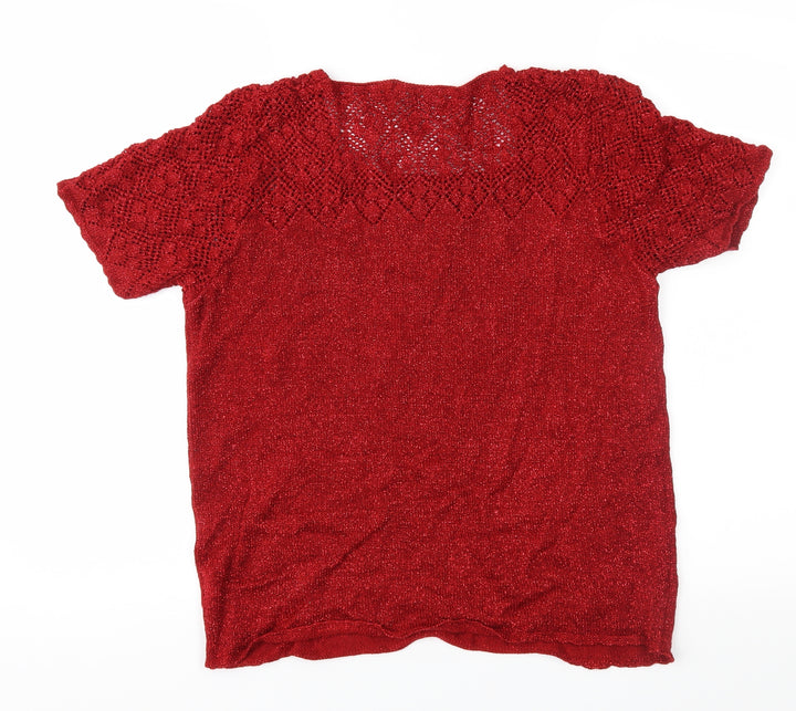 Berkertex Womens Red Knit Pullover Jumper Size 14