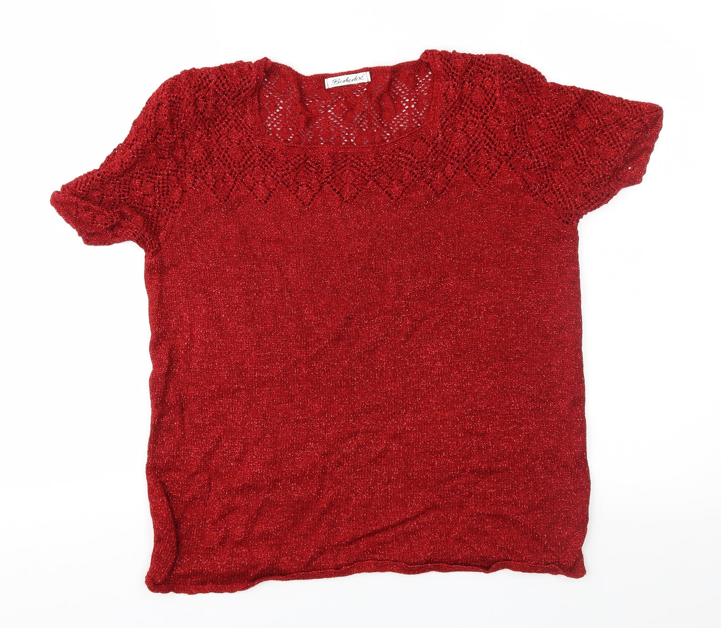 Berkertex Womens Red  Knit Pullover Jumper Size 14