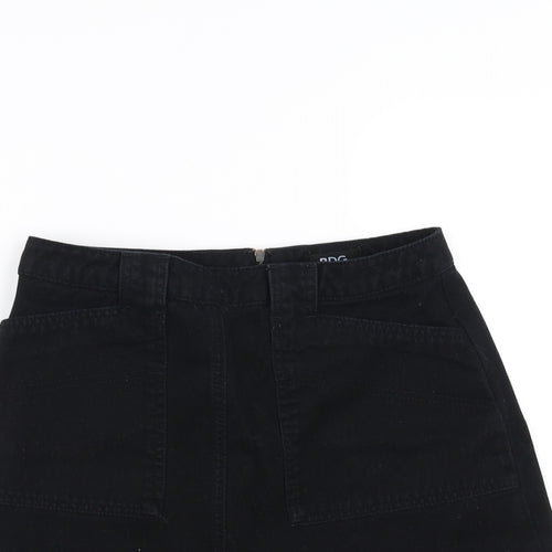 BDG Womens Black  Denim A-Line Skirt Size M  - distressed hem