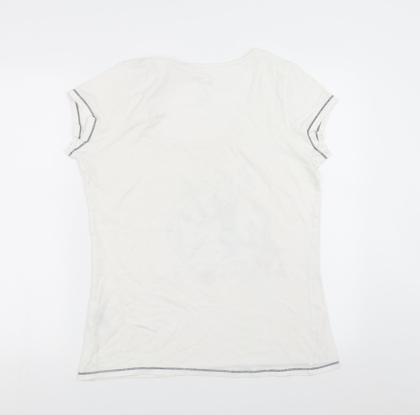 Jolinesse Womens White   Basic T-Shirt Size L  - boat anchor