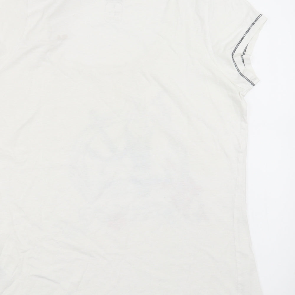 Jolinesse Womens White   Basic T-Shirt Size L  - boat anchor