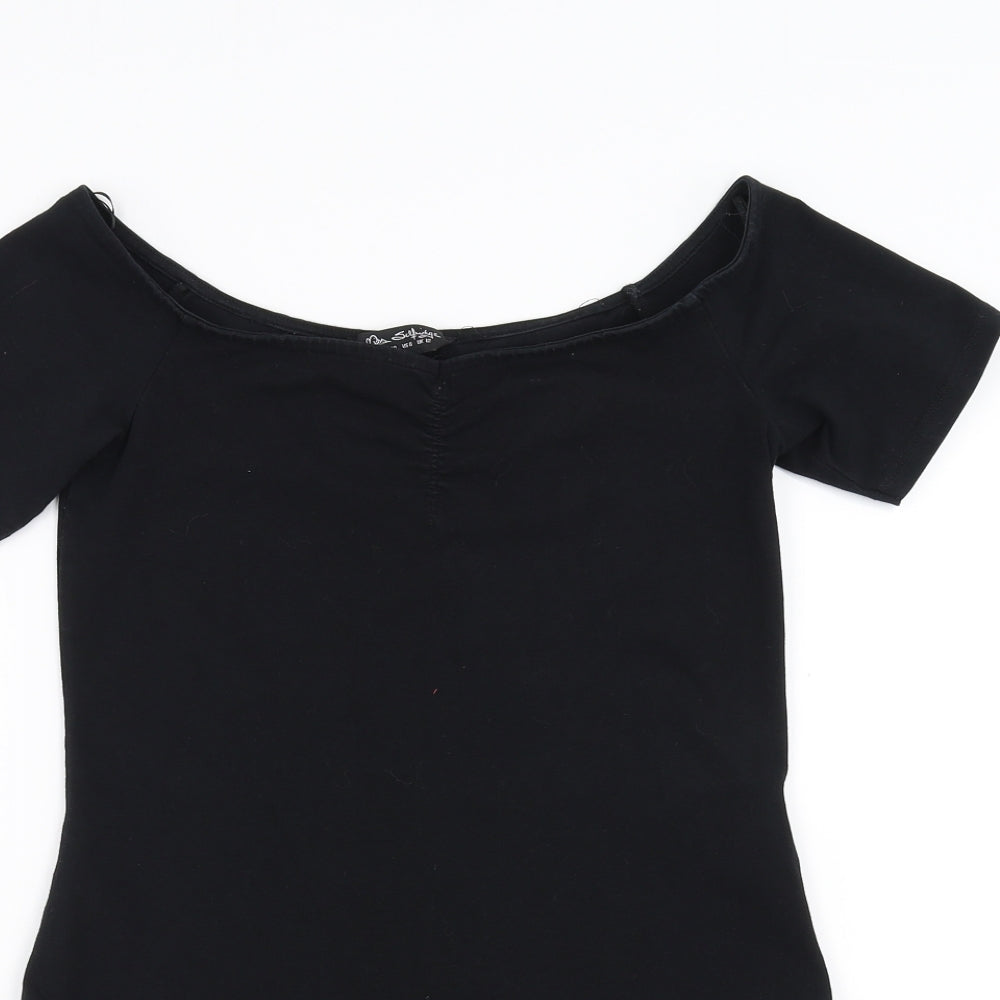 Miss Selfridge Womens Black   Bodysuit One-Piece Size 12