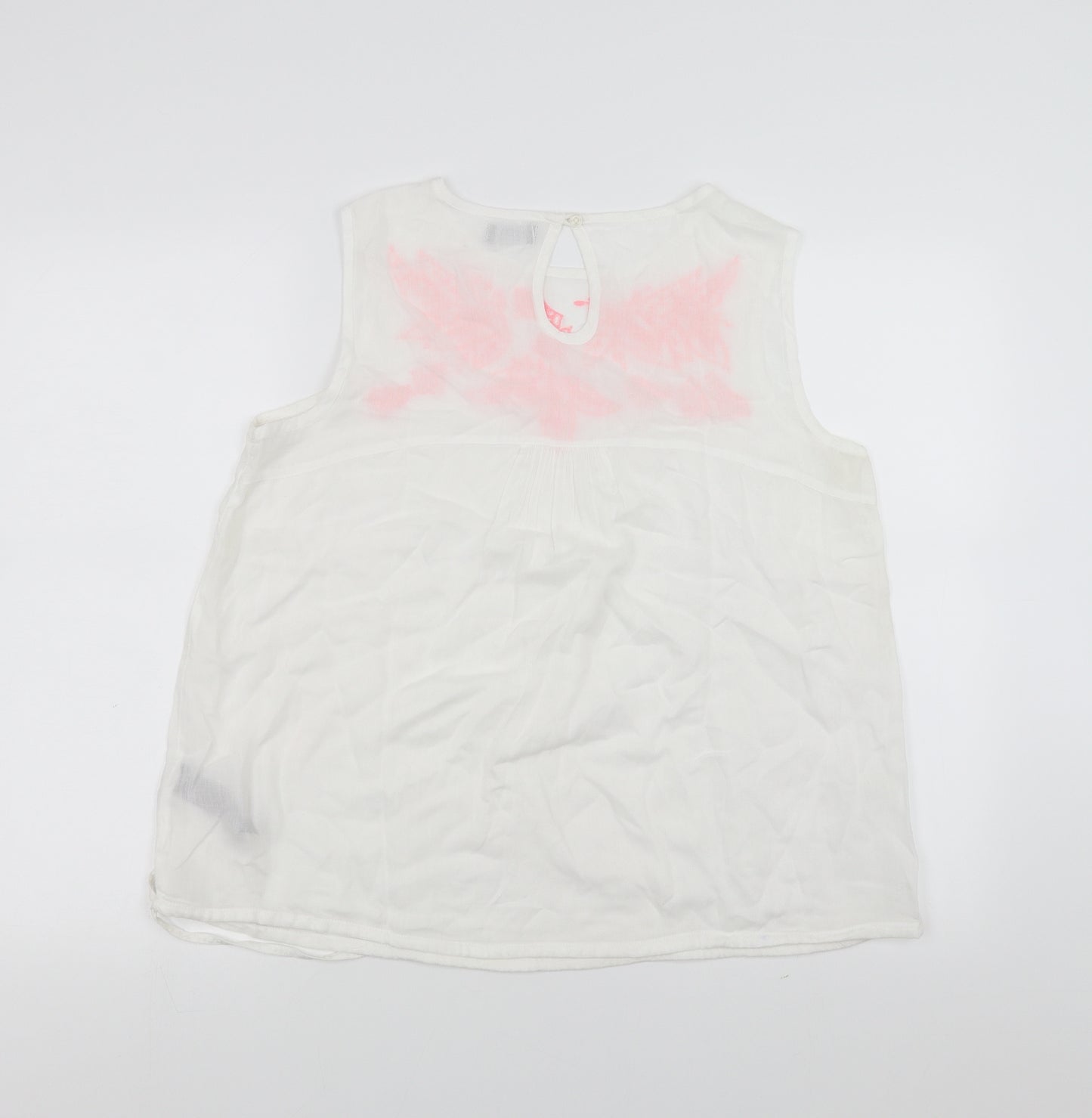 F&F Womens White   Basic Blouse Size 12  - Embroidered detail