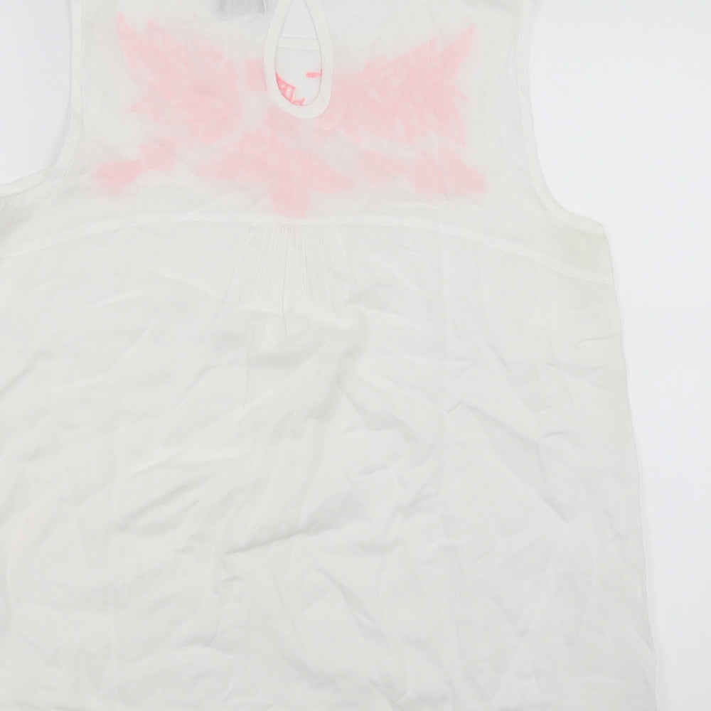 F&F Womens White   Basic Blouse Size 12  - Embroidered detail