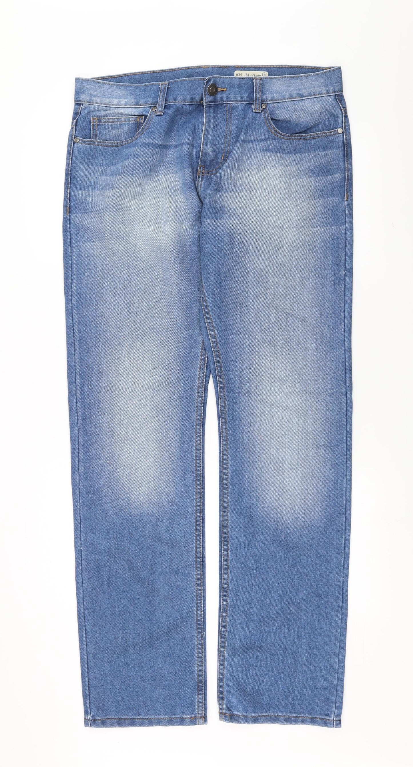 Primark Mens Blue  Denim Straight Jeans Size 34 in L34 in