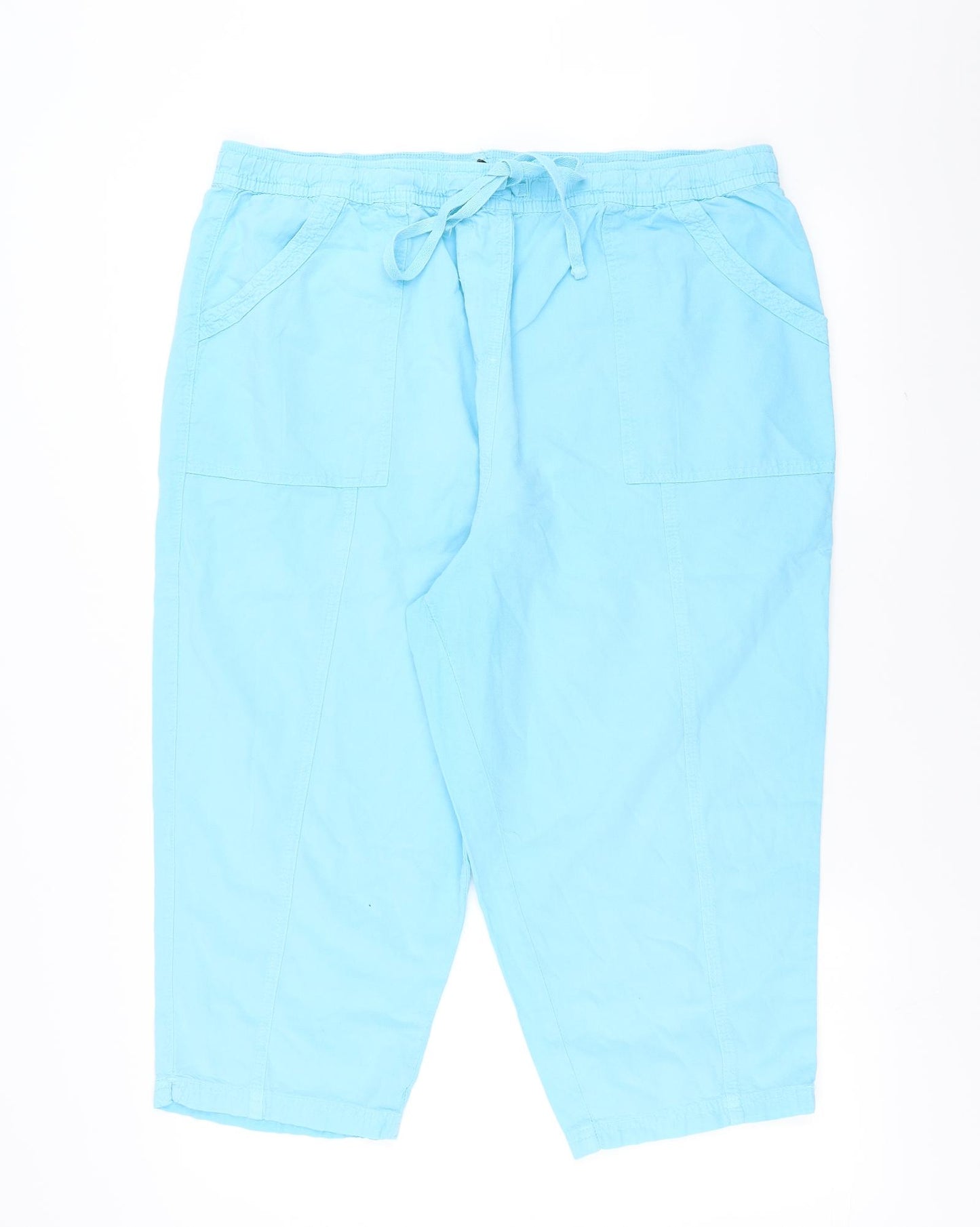 Yours Womens Blue   Cropped Trousers Size 20 L20 in