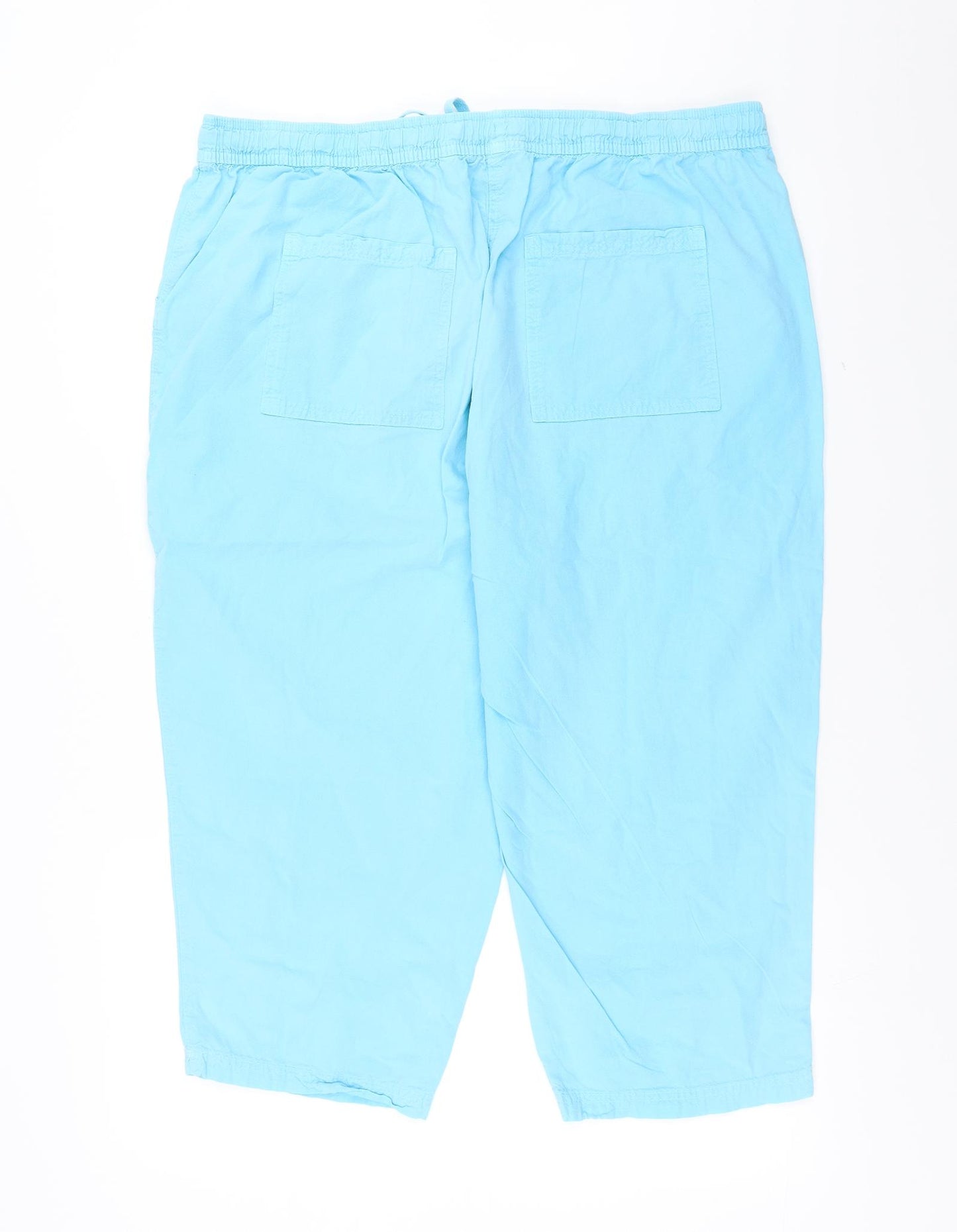 Yours Womens Blue   Cropped Trousers Size 20 L20 in