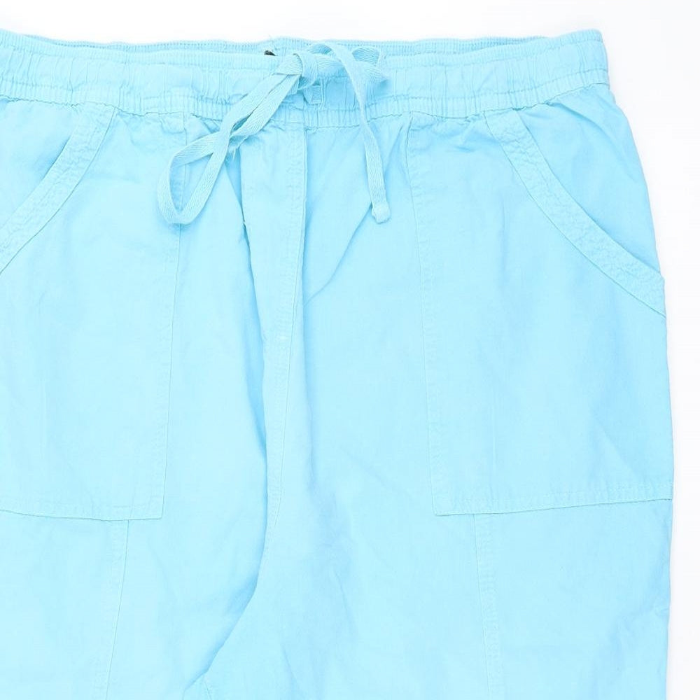 Yours Womens Blue   Cropped Trousers Size 20 L20 in