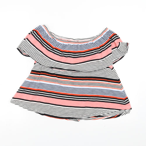 New Look Womens Multicoloured Striped  Basic Blouse Size 10