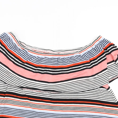 New Look Womens Multicoloured Striped  Basic Blouse Size 10