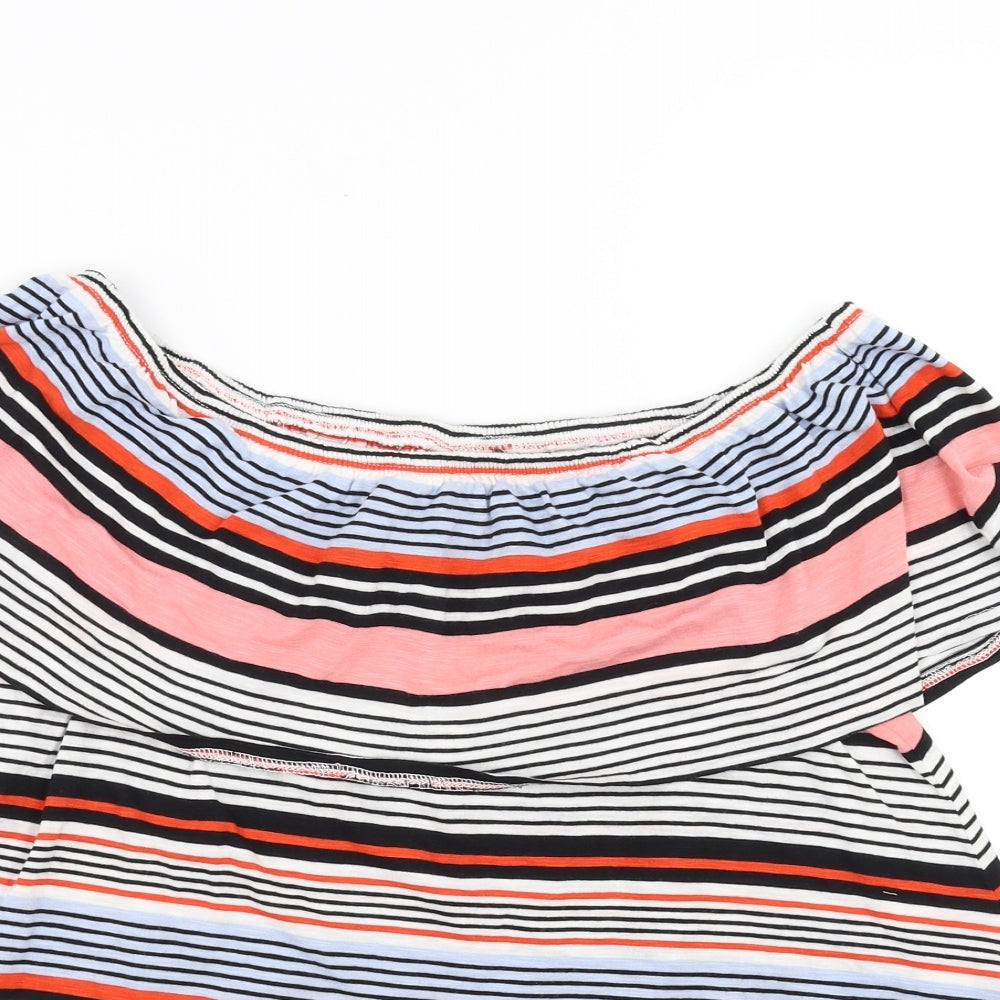 New Look Womens Multicoloured Striped  Basic Blouse Size 10