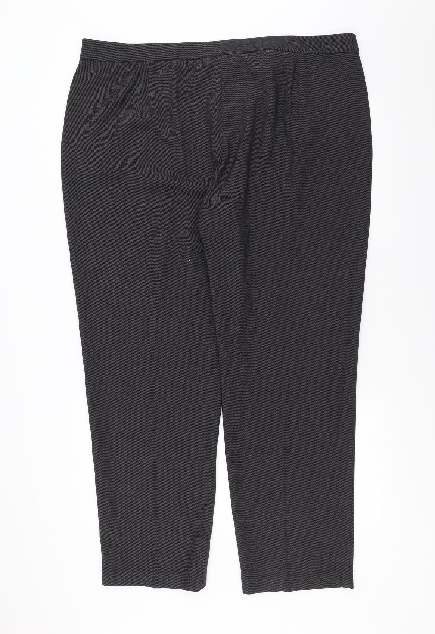 Marks and Spencer Womens Grey Striped  Trousers  Size 22 L30 in