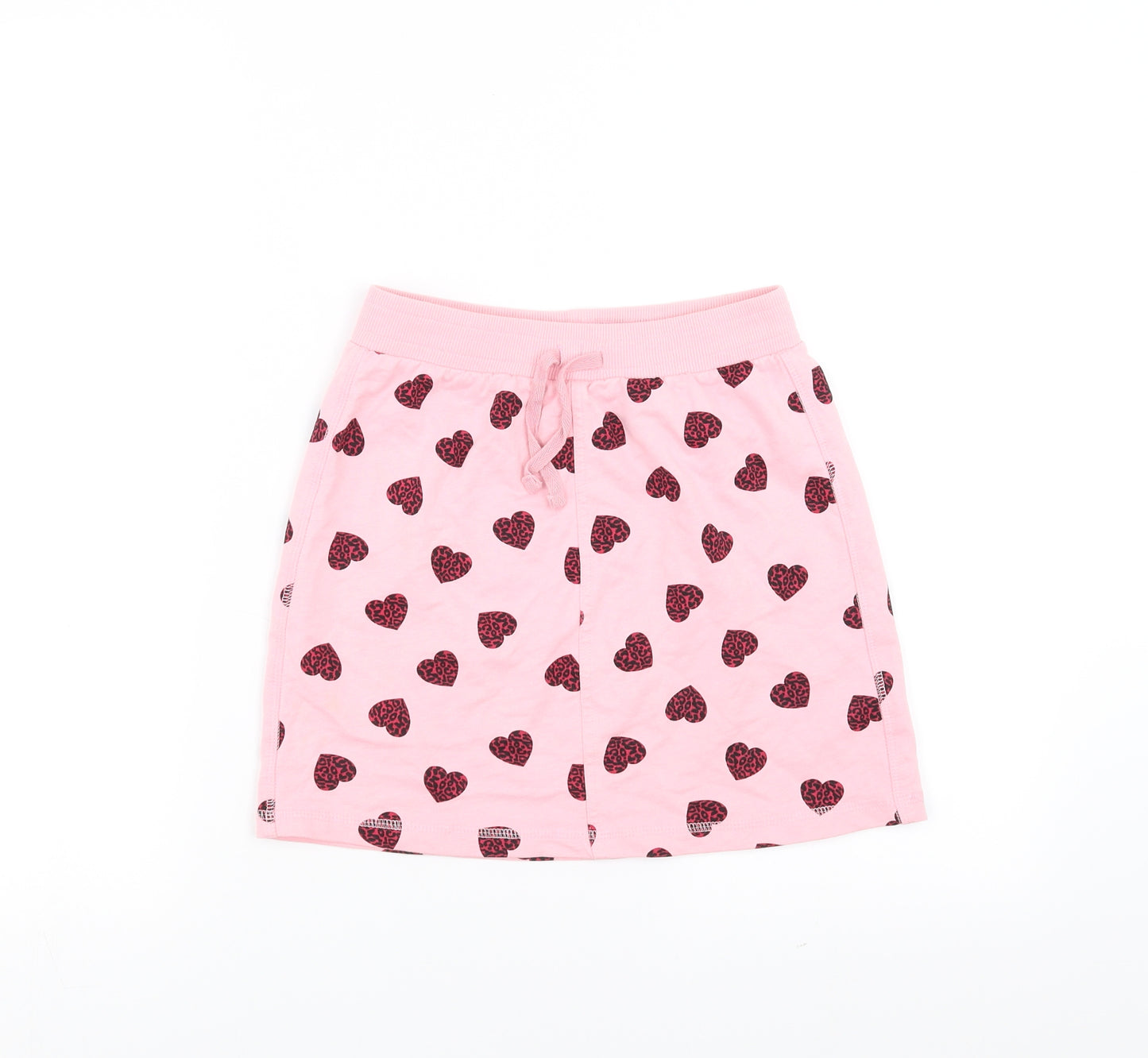 Studio Girls Pink   Straight & Pencil Skirt Size 8-9 Years - heart pattern