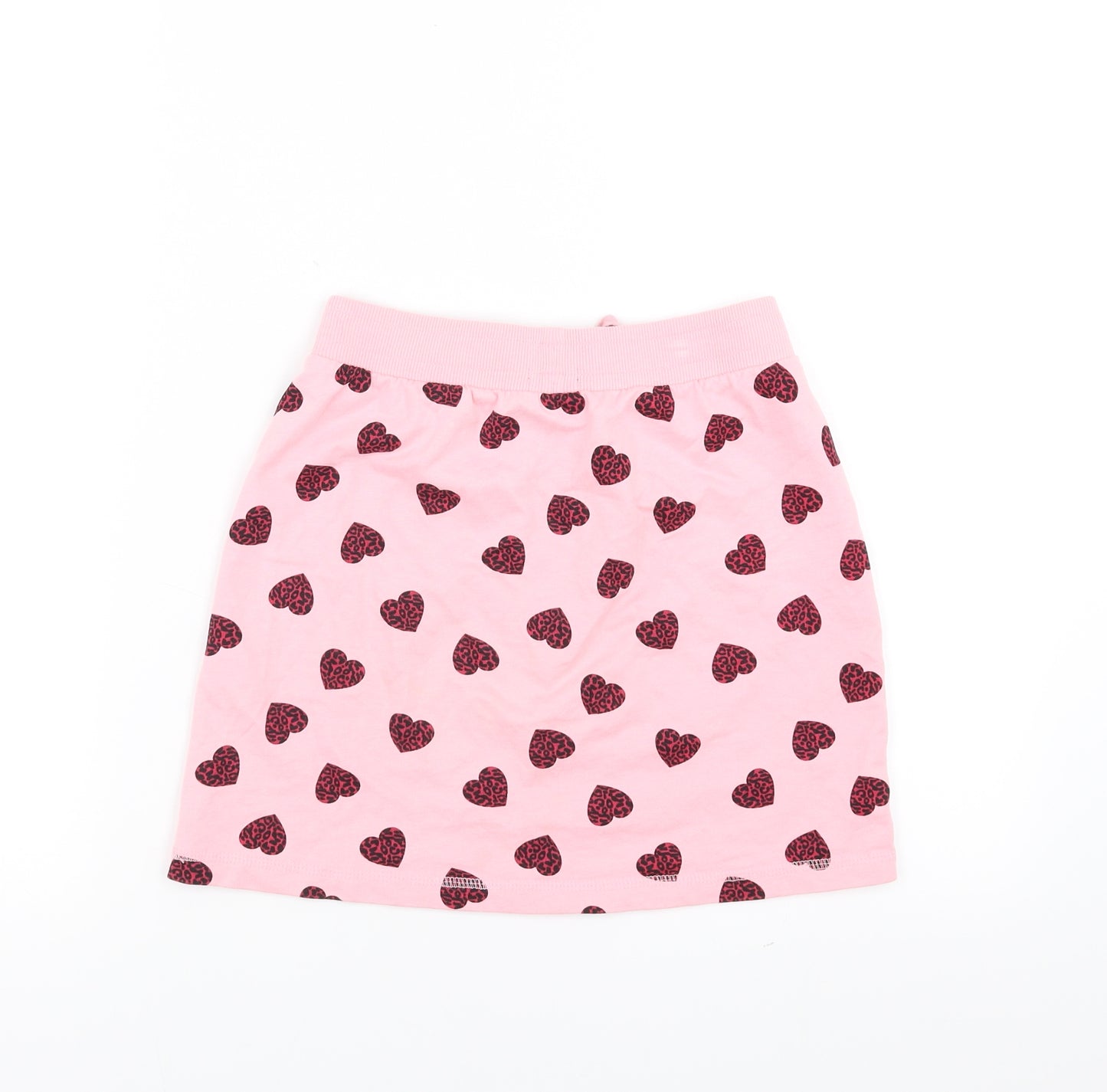Studio Girls Pink   Straight & Pencil Skirt Size 8-9 Years - heart pattern