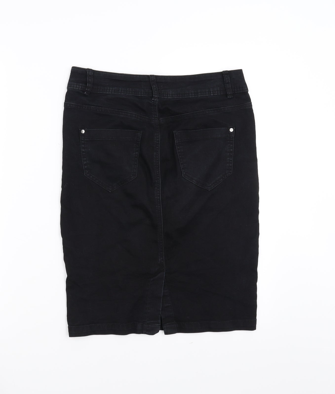 F&F Womens Black  Denim Straight & Pencil Skirt Size 8