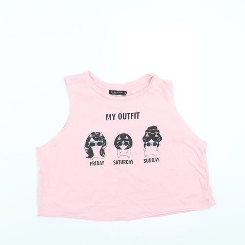 Berska Womens Pink   Cropped T-Shirt Size M  - cat