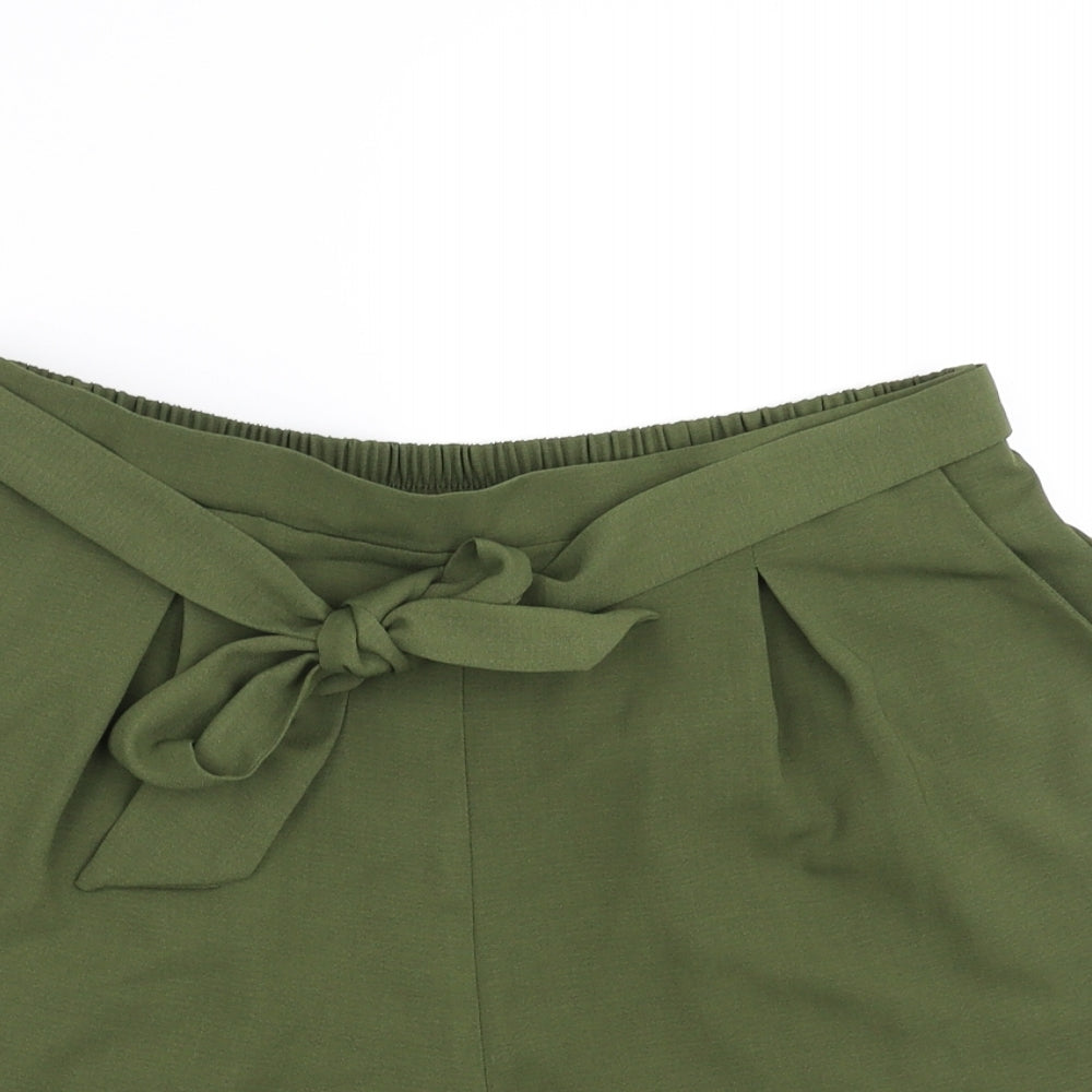 Dorothy Perkins Womens Green   Hot Pants Shorts Size 10 - Tie waist