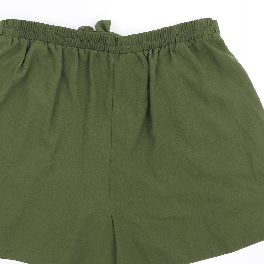 Dorothy Perkins Womens Green   Hot Pants Shorts Size 10 - Tie waist