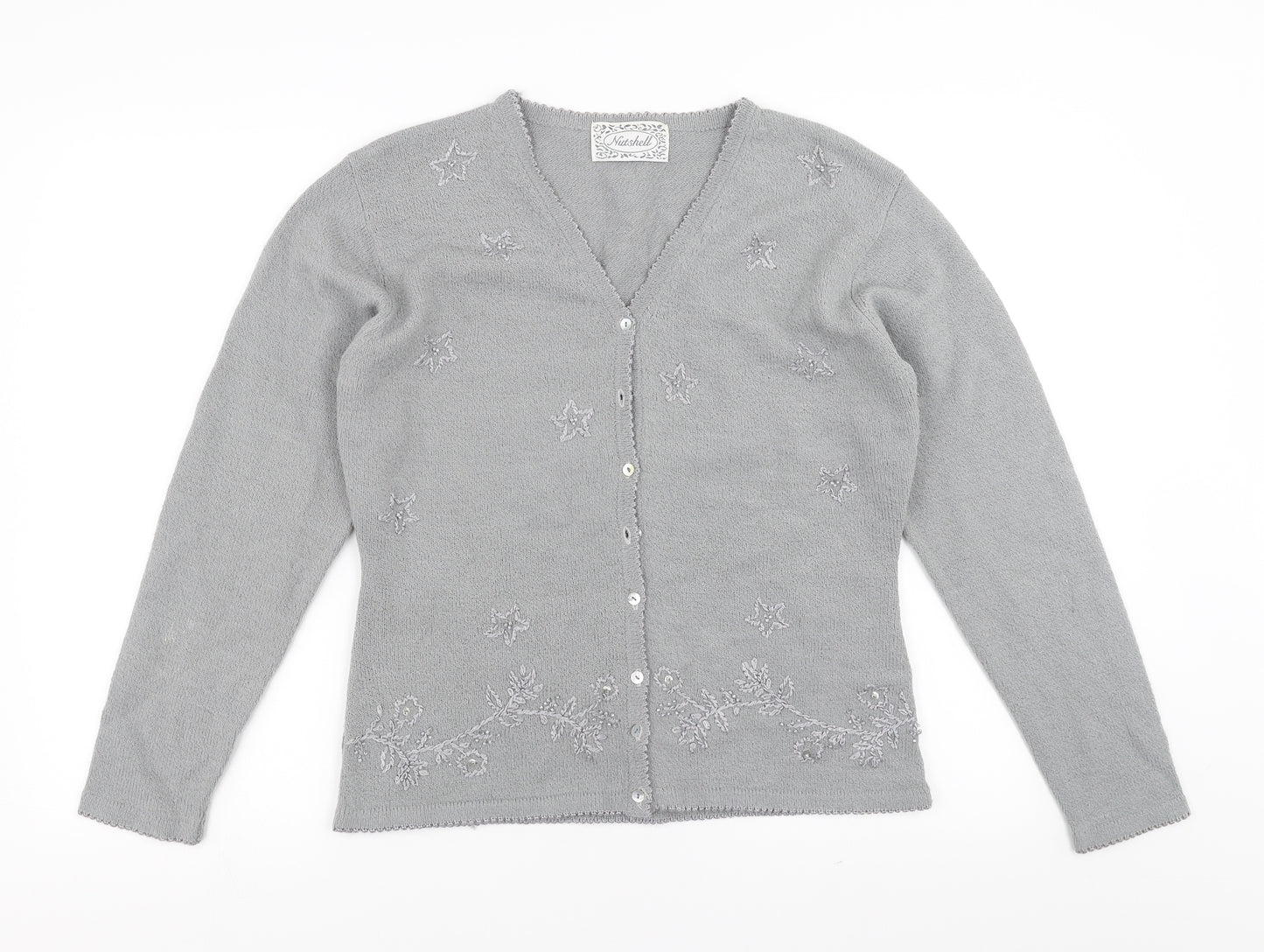 Nutshell Womens Grey   Cardigan Jumper Size M  - stars