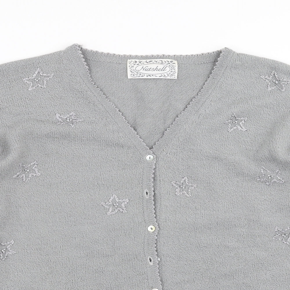 Nutshell Womens Grey   Cardigan Jumper Size M  - stars