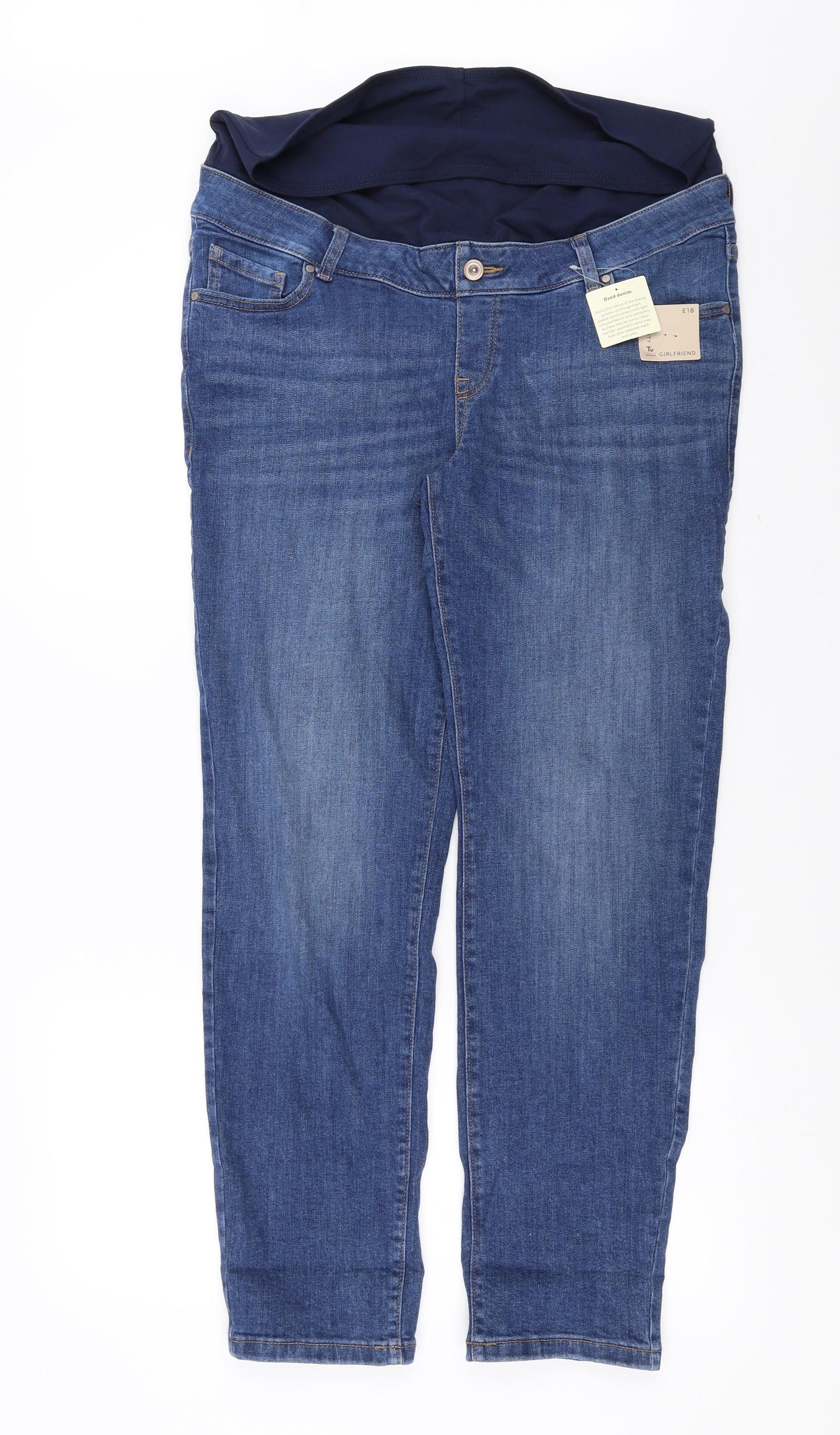 Sainsburys Womens Blue  Denim Straight Jeans Size 14 L29 in - Girlfriend Fit