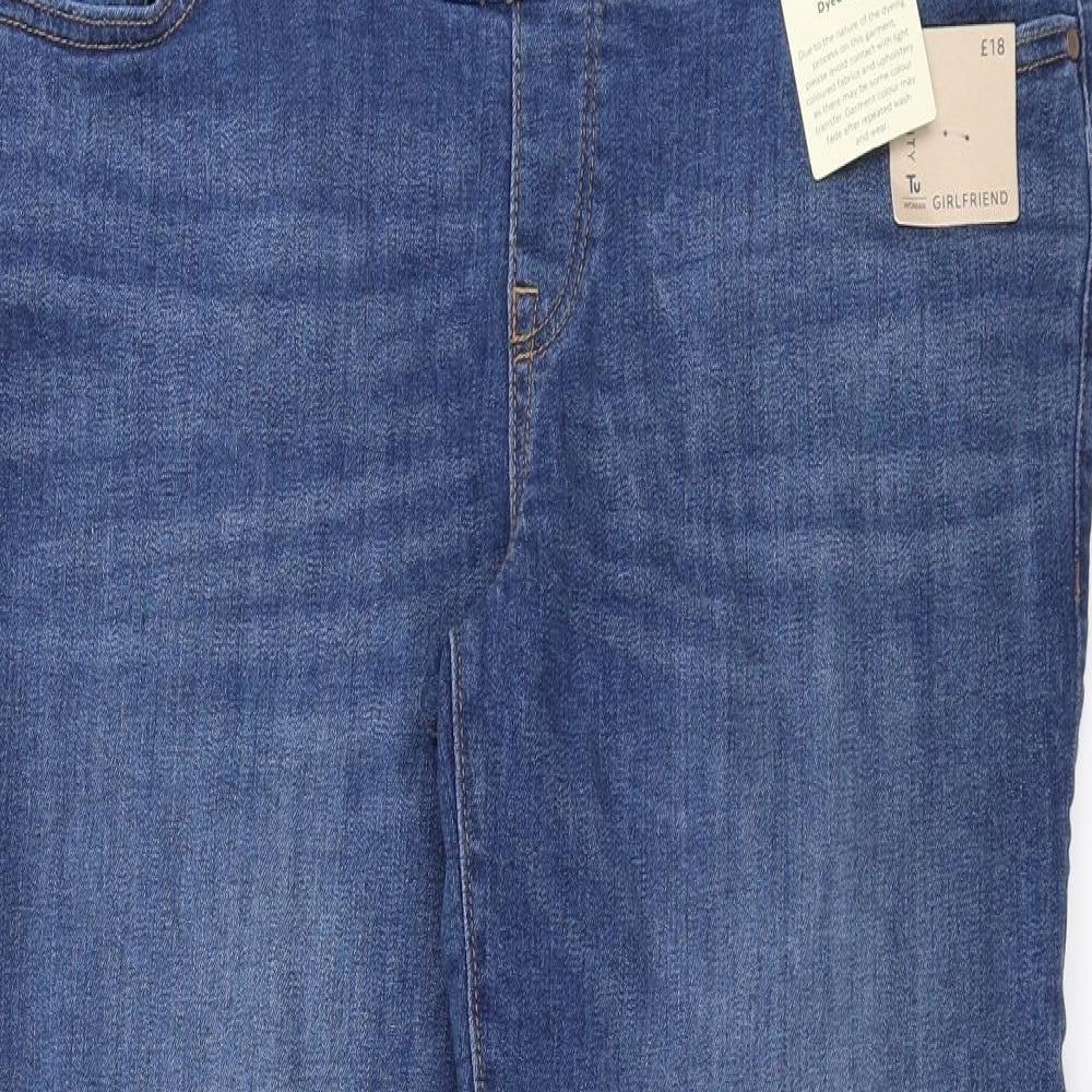 Sainsburys Womens Blue  Denim Straight Jeans Size 14 L29 in - Girlfriend Fit