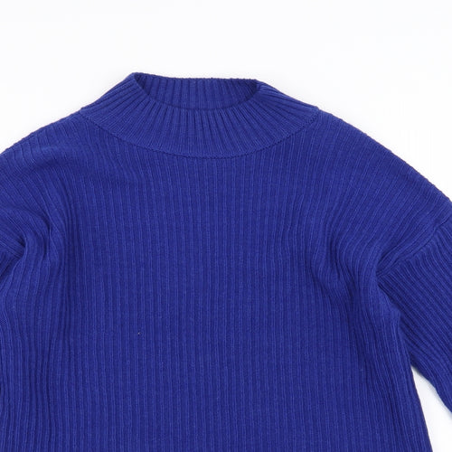 Primark Womens Blue   Pullover Jumper Size S  - Button Sleeve Detail