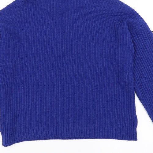 Primark Womens Blue   Pullover Jumper Size S  - Button Sleeve Detail
