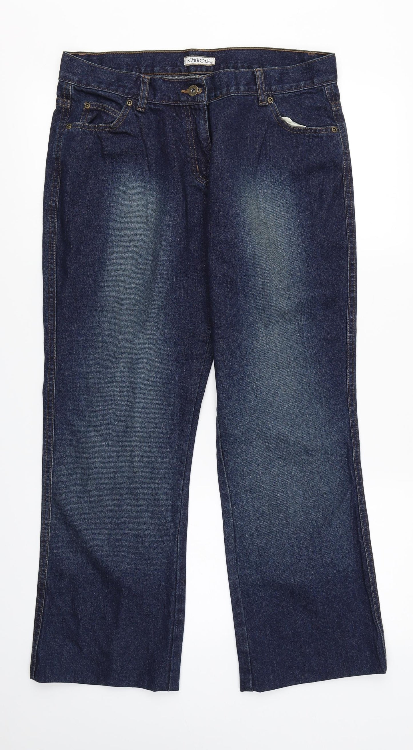 Cherokee Womens Blue  Denim Bootcut Jeans Size 14 L27 in