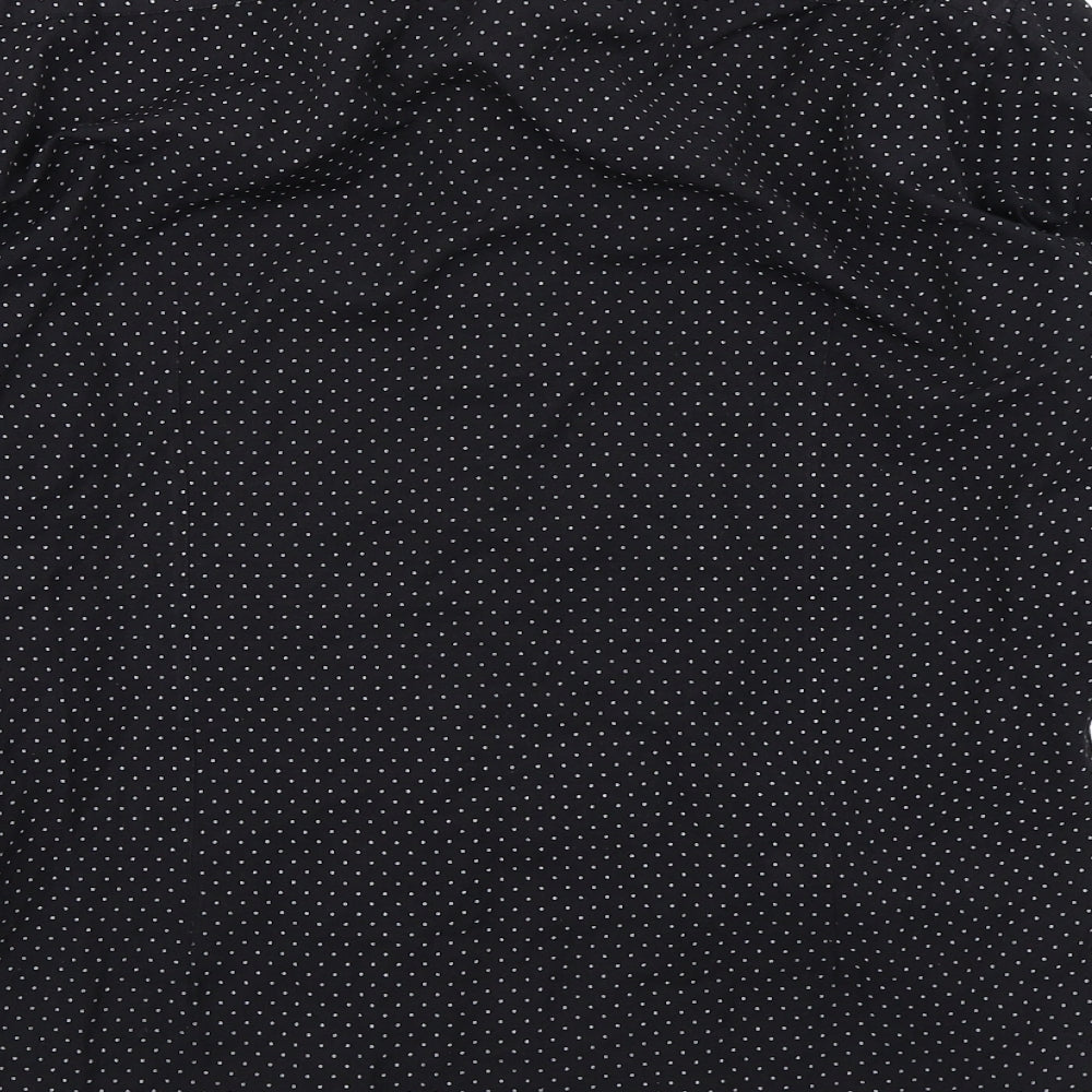 Steel & Jelly Mens Black Polka Dot   Button-Up Size M