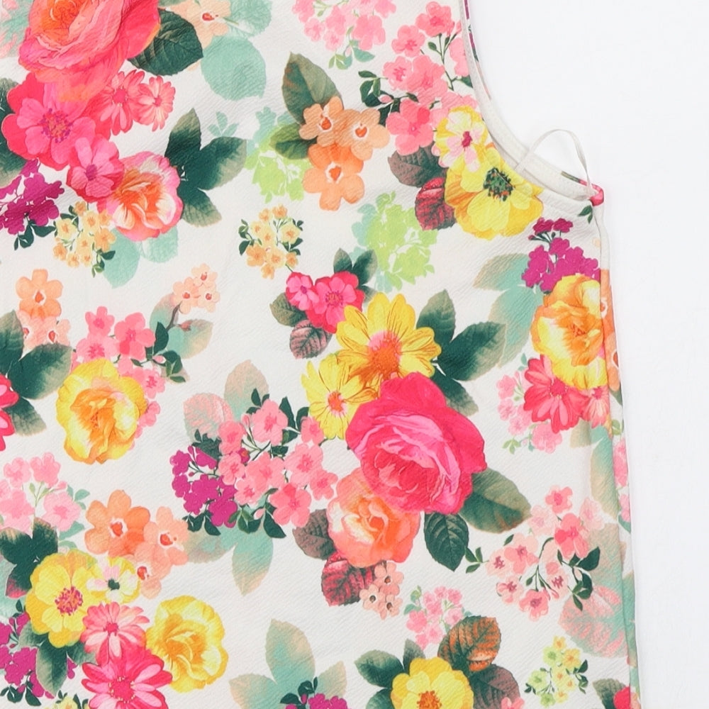 Quiz Womens White Floral  Basic Tank Size 6